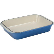 Safe Classic Enameled Cast Iron Roasting Lasagna Pan 14 Inch Oven